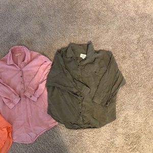 AE Long Sleeves with Buttons-Green Top Only